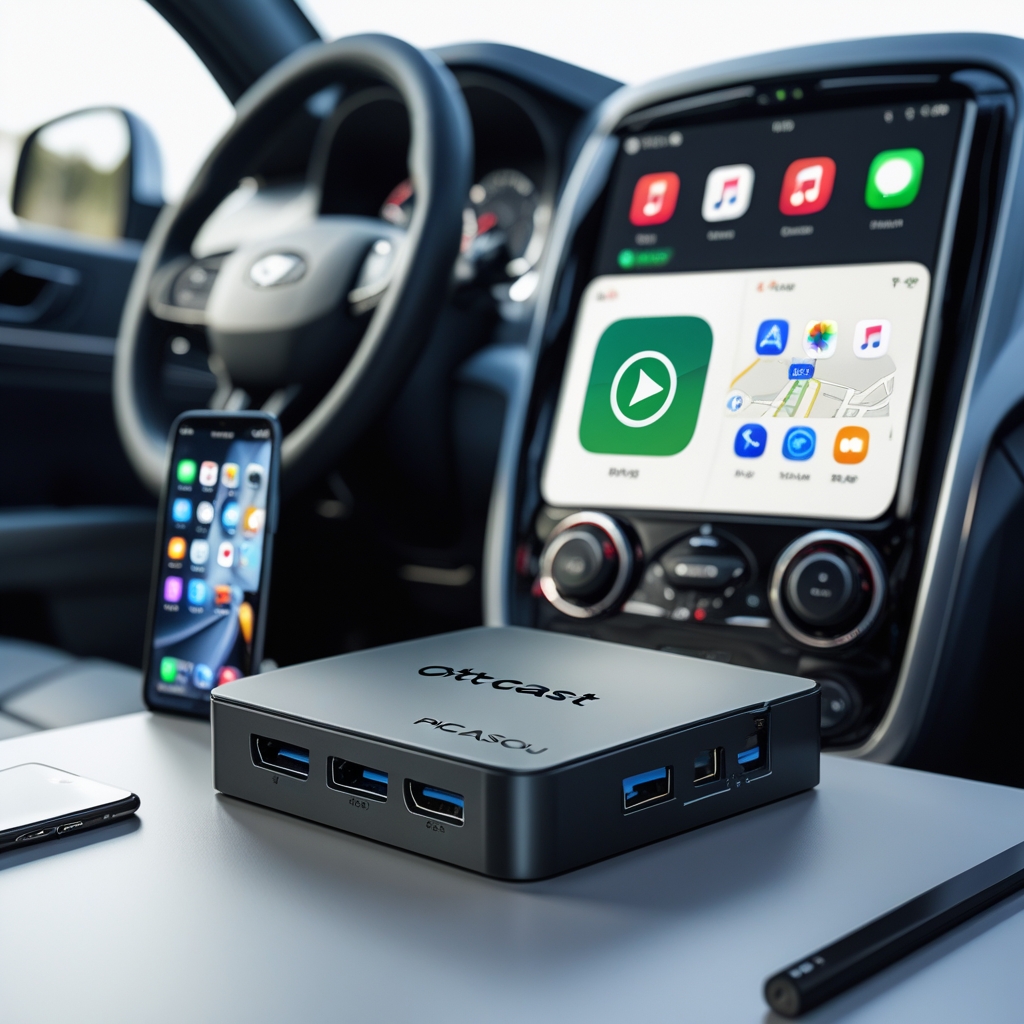 Ottocast PICASOU Android CarPlay Box – Wireless Android Auto & Apple CarPlay for Any Car