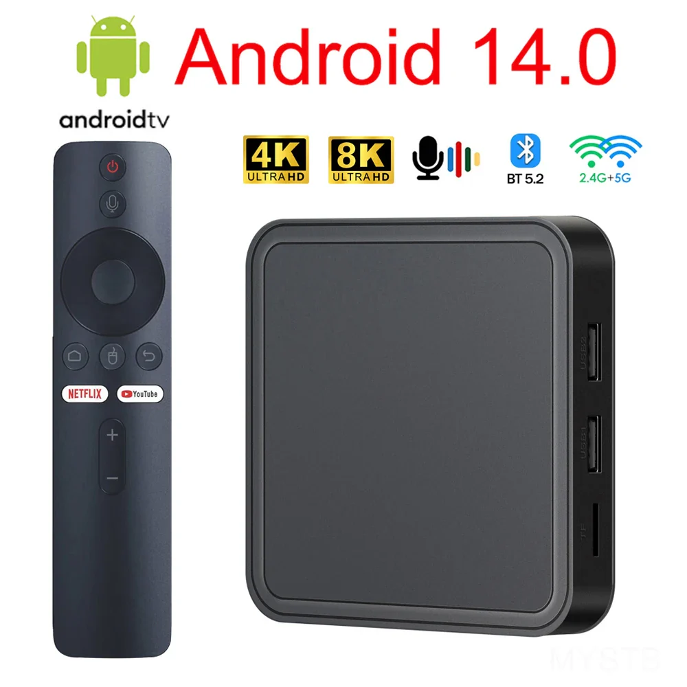 TV98 Pro 4K TV Box - Android 14, Quad Core, Dual WiFi